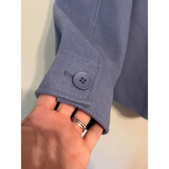 Anthropologie Avec Les Filles Blue Oversized Shacket Patch Jacket Sz. S - Picture 8 of 8